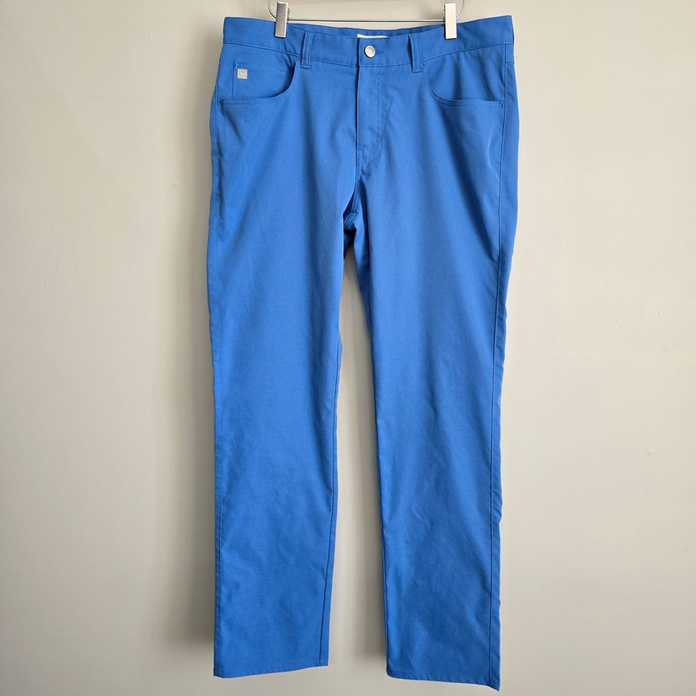 Peter Millar EB66 Performance Pants Mens 34x32 Blue 5-Pocket Golf Preppy